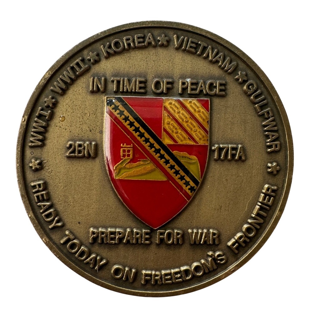 US Army 2BN 17FA Challenge Coin 2nd Infantry Division Commander Excellence Medal